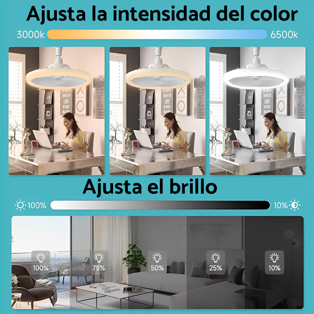 Ventilador con lámpara LED