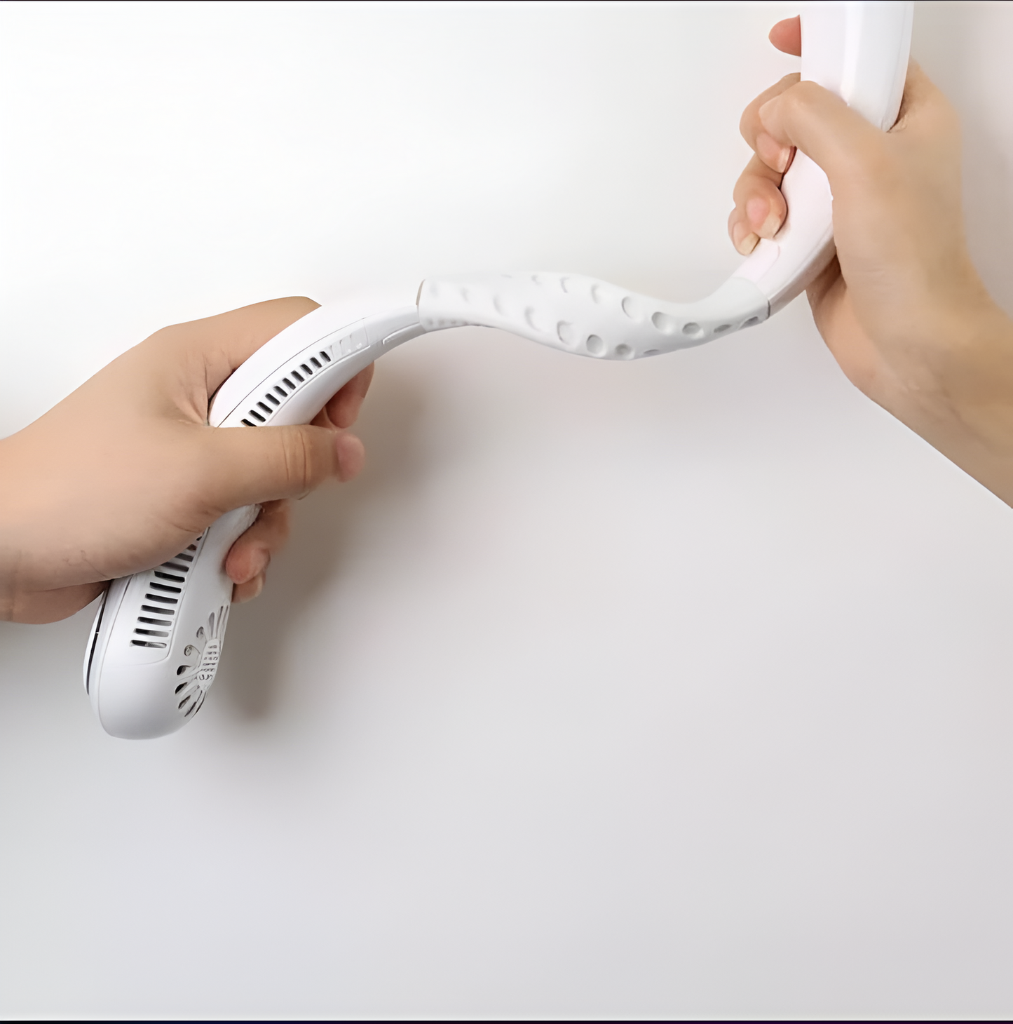 Ventilador de cuello portátil + Mini Ventilador de Mano con Pantalla Digital LED