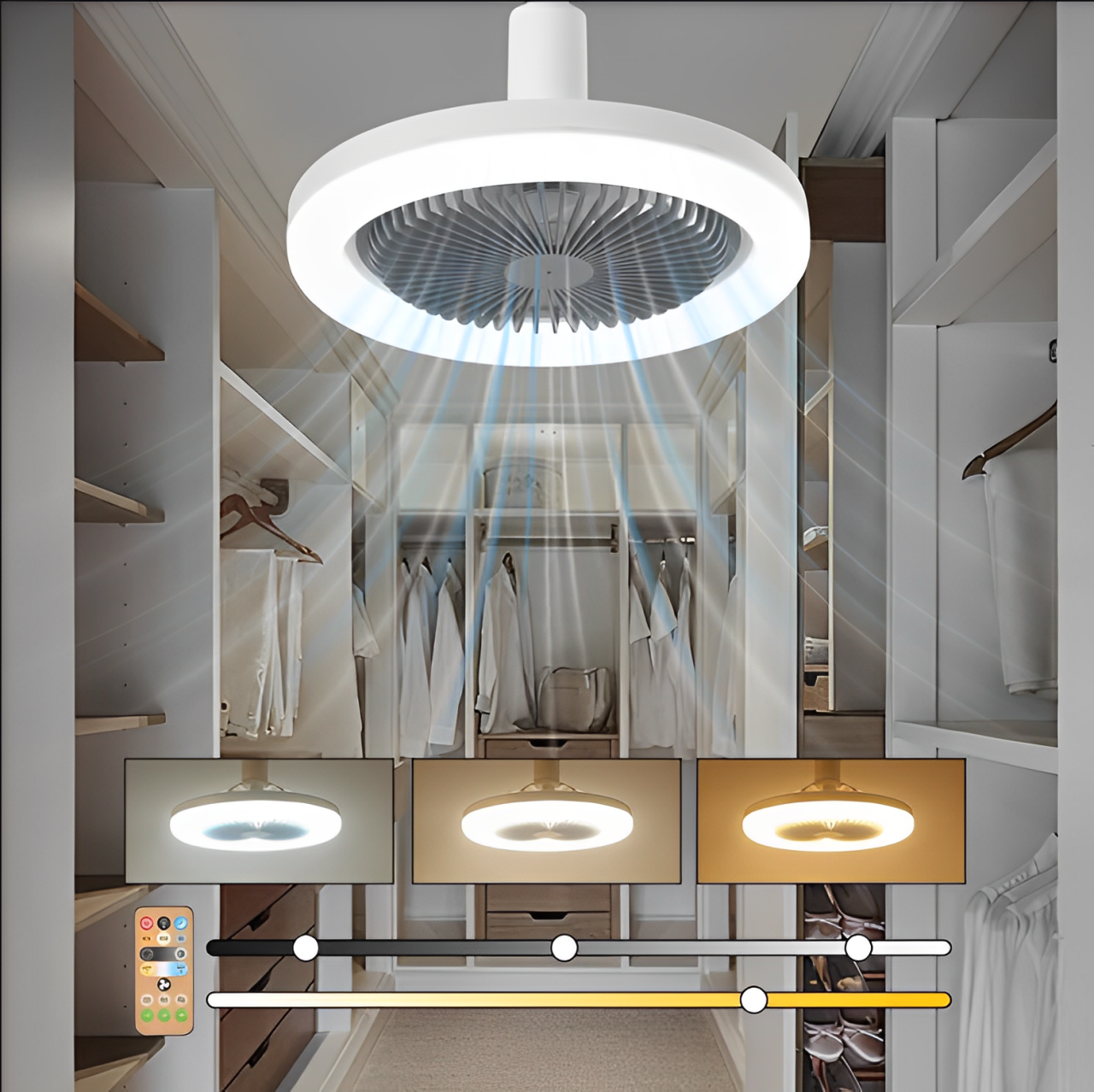 Ventilador con lámpara LED