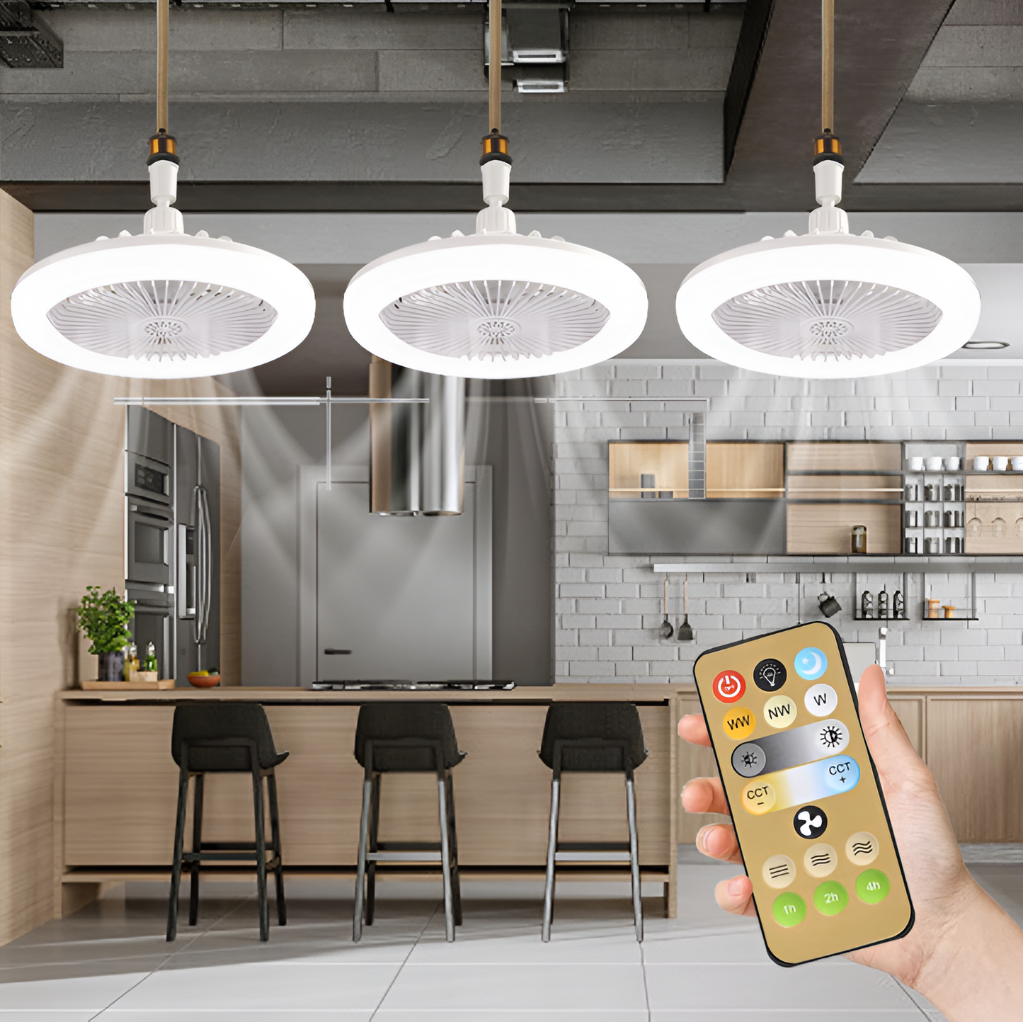 Ventilador con lámpara LED